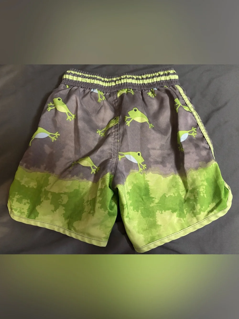 Star Wars Green & Gray Grogu Frog Print Swim Shorts